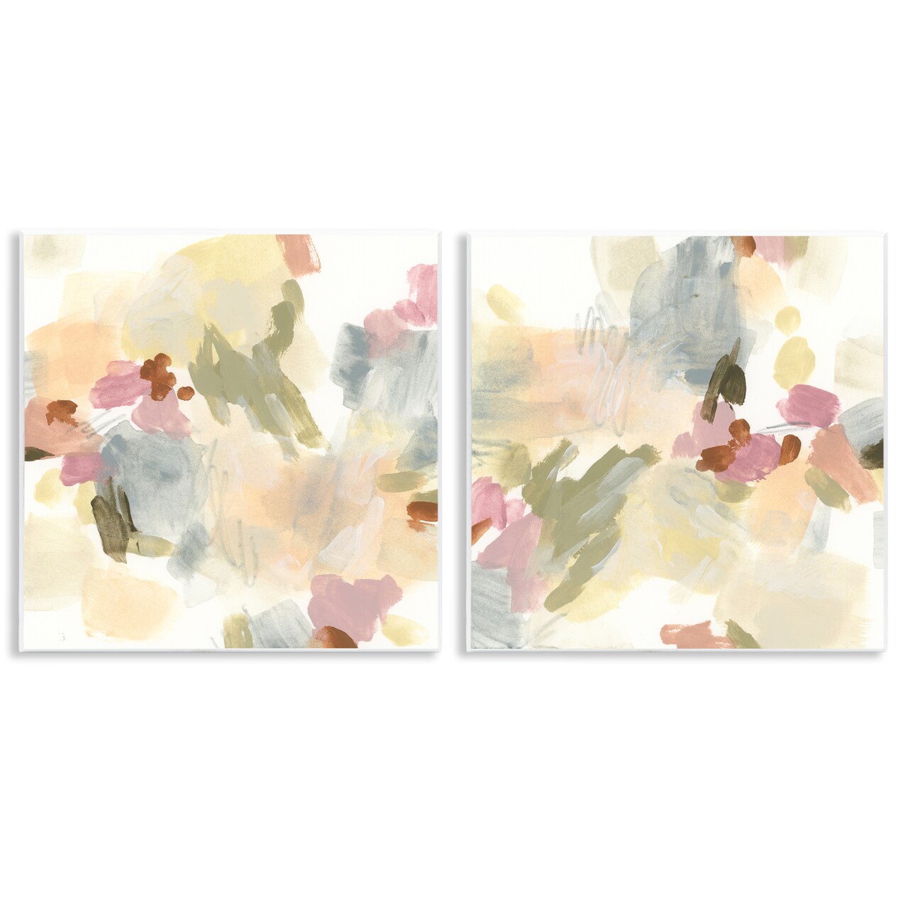 Stupell Industries Restless Abstract Splotches 2pc Wall Plaque Art Set Design by June Erica Vess
